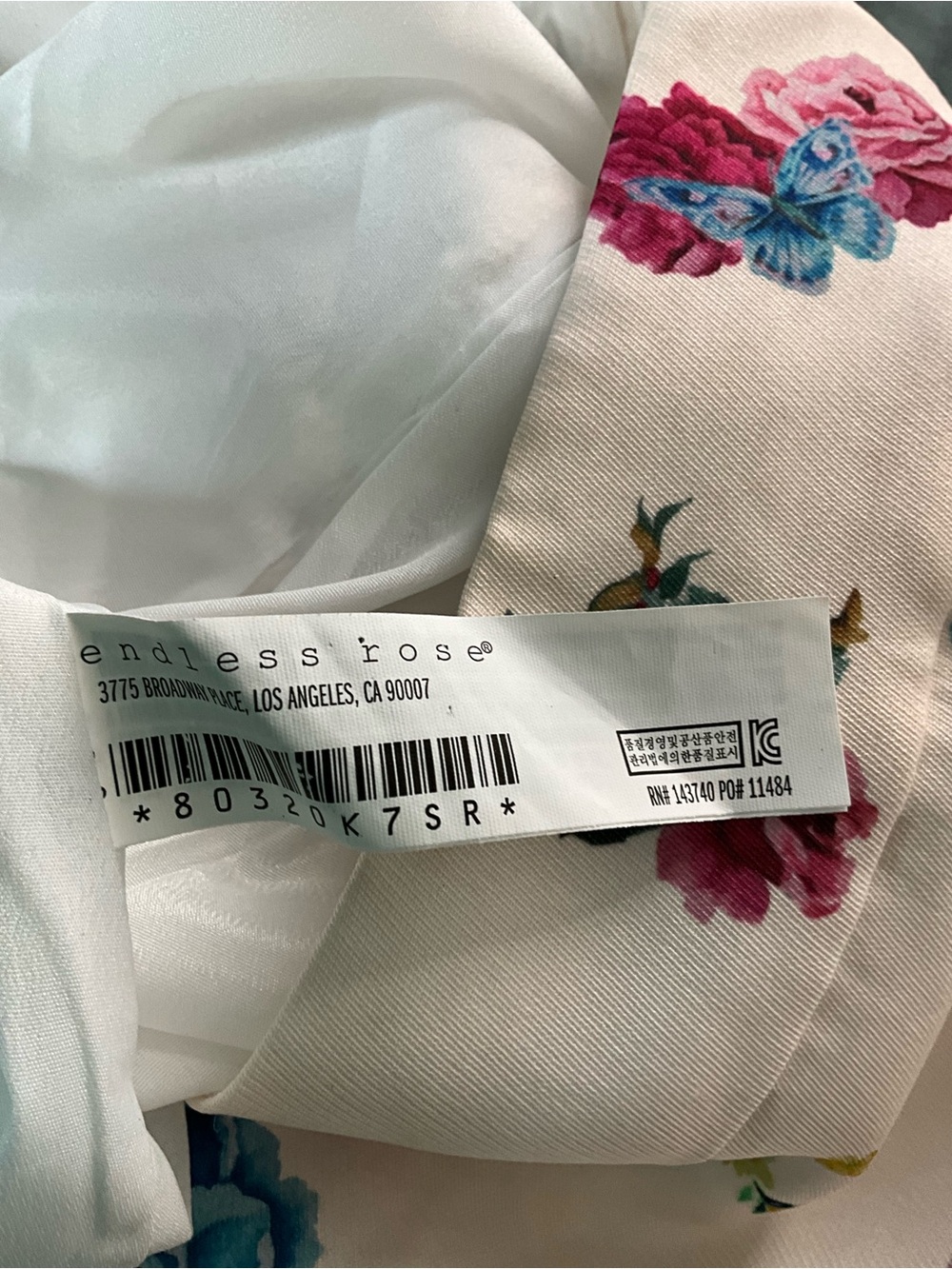 Endless Rose Girls Floral A-Line Mini Skirt - Cream with Multicolor Flowers L - Picture 5 of 5